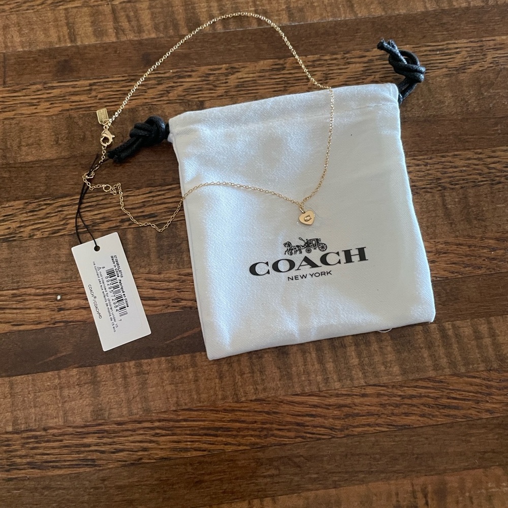 Coach Gold Chain with Gold Heart Pendant
